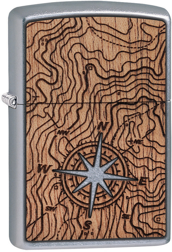Zippo WoodChuck Compass Map Design Windproof Lighter 11464