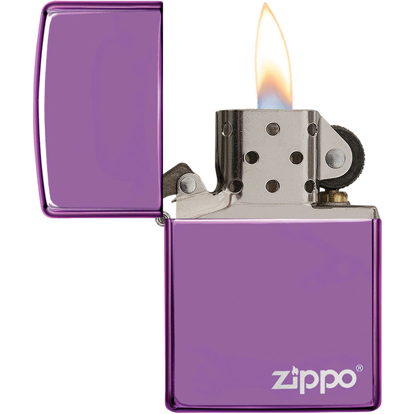 Zippo Classic Logo Purple Windproof Lighter 12747 – Atlantic Knife Company