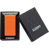 Zippo Slim Orange Matte Windproof Lighter 13335