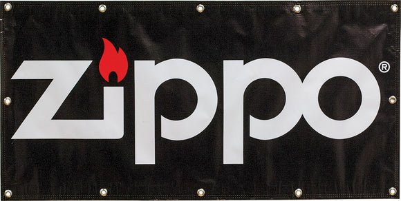 Zippo Lighter Logo Black Vinyl Hanging Business Poster Banner 142358