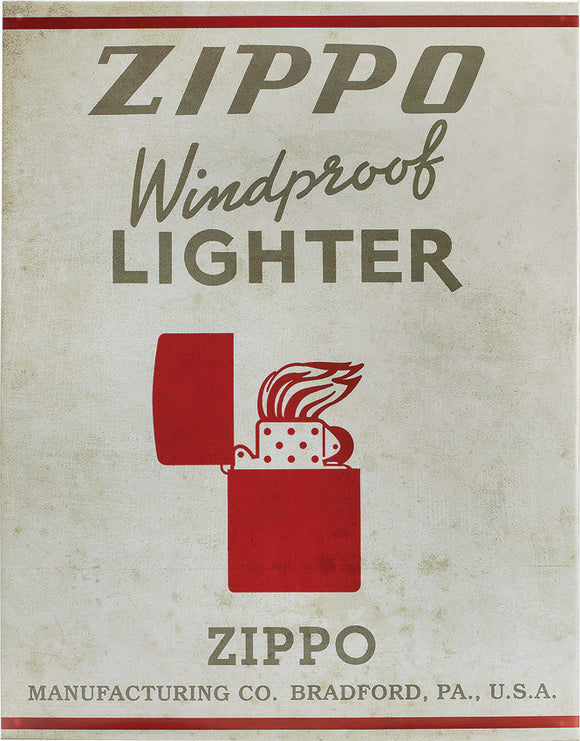 Zippo Windproof Lighter Logo Retro Vintage Style Collectible Tin Sign 142373