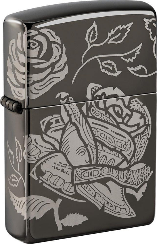 Zippo Currency Rose Lighter 14358