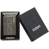 Zippo Lighter Luxury Design Black Ice Chrome Windproof USA 14401