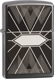 Zippo Lighter Luxury Design Black Ice Chrome Windproof USA 14402