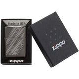 Zippo Lighter Luxury Design Black Ice Chrome Windproof USA 14404