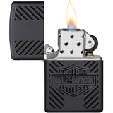 Zippo Harley Davidson Logo Design Black Matte Windproof Lighter 14489