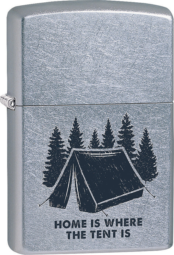 Zippo Lighter Home Is Where The Tent Is Camping Design Made In The USA 15226