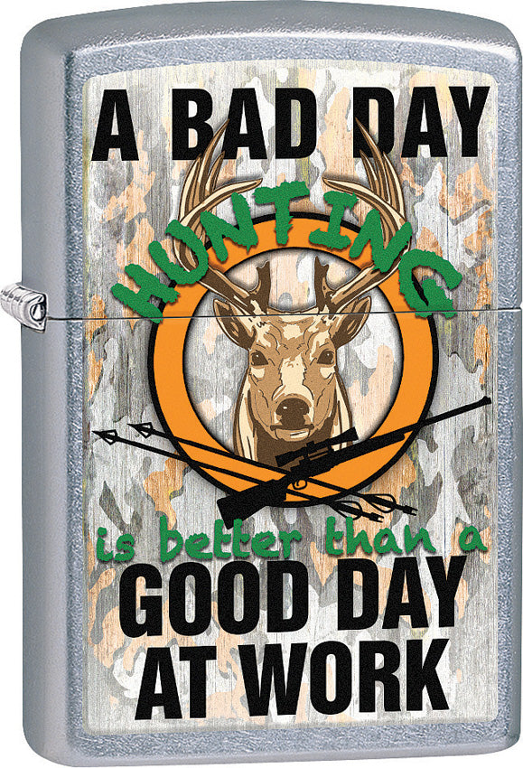 Zippo Lighter A Bad Day Hunting Is Better Than A Good Day At Work Design 15229