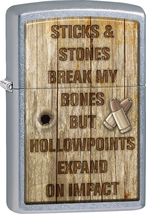 Zippo Lighter Stick And Stones Break My Bones Design Made In The USA 15231