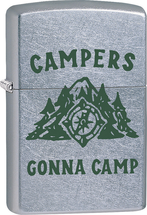Zippo Lighter Street Chrome Campers Gonna Camp Design Made In The USA 15242