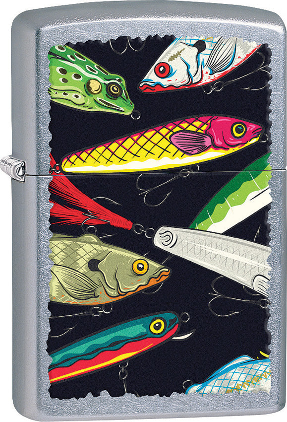 Zippo Lighter Street Chrome Fishing Lures Design Made In The USA 15243
