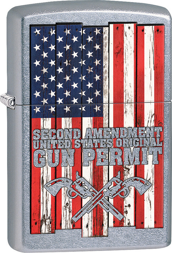 Zippo Lighter Second Amendment Gun Permit Design Made In The USA 15249