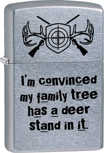 Zippo Lighter My Family Tree Has A Deer Stand Design Made In The USA 15256