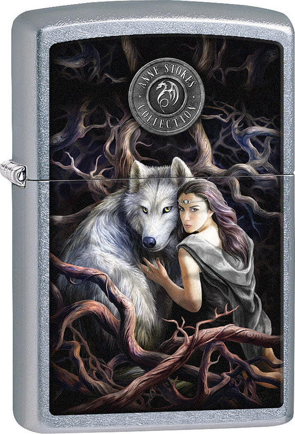 Zippo Lighter Wolf/Woman Design Anne Stokes Collection Made In The USA 15284