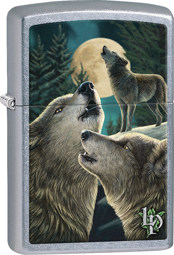 Zippo Lighter Lisa Parker Howling Wolf Design Made In The USA 15291