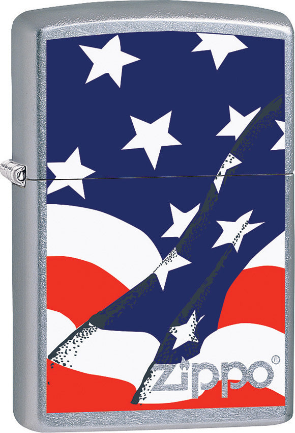 Zippo Lighter Wavy American Flag USA United States Made in the USA 15305