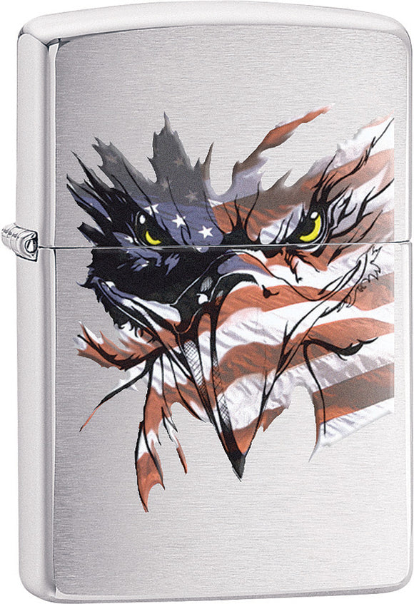 Zippo Lighter Brushed Chrome Patriotic Vision Design Made In The USA 15328