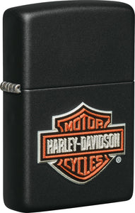 Zippo Harley Davidson Logo Design Black Matte Windproof Lighter 15700