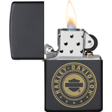 Zippo Harley Davidson Design Black Matte Windproof Lighter 15701