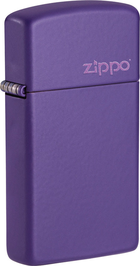 Zippo Slim Purple Logo Lighter 2.25