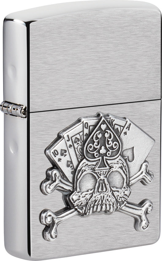Zippo Card Skull Emblem Lighter 17215