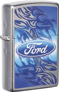 Zippo Ford Logo Lighter Street Chrome Colored Boxed Made In USA 17282