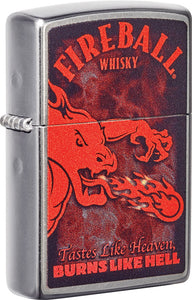 Zippo Fireball Dragon Design Street Chrome Windproof Lighter 17302