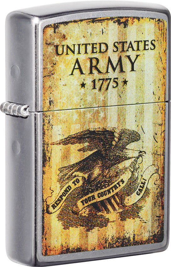 Zippo U.S. Army Lighter Street Chrome 2.25