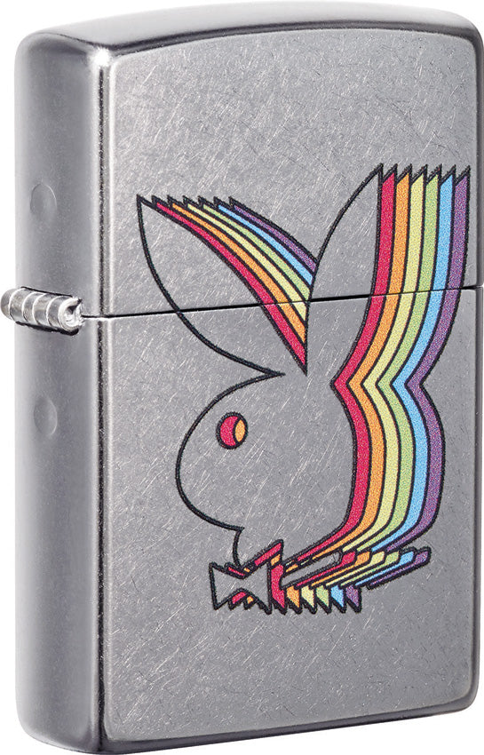 Zippo Playboy Logo Design Street Chrome Windproof Lighter 17399