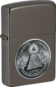 Zippo Dollar Seal Black Ice Windproof Lighter 19840