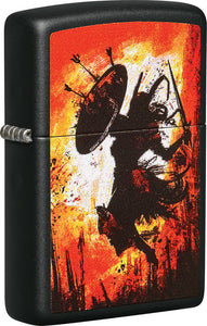 Zippo Warrior Lighter Black Matte 2.25" Boxed Made In USA 19866