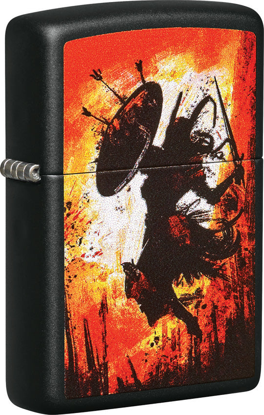 Zippo Warrior Lighter Black Matte 2.25