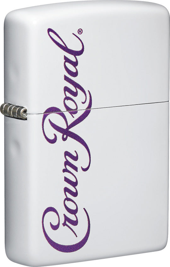 Zippo Crown Royal Lighter White Matte Colored 2.25