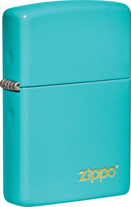 Zippo Classic Logo Flat Turquoise Windproof Lighter 19992