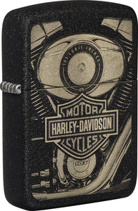 Zippo Harley Davidson Design Black Crackle Windproof Lighter 20104