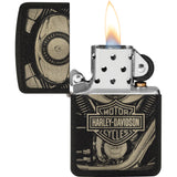 Zippo Harley Davidson Design Black Crackle Windproof Lighter 20104