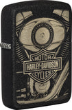 Zippo Harley Davidson Design Black Crackle Windproof Lighter 20104