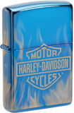 Zippo Harley Davidson Fire Design Blue/White High Polished Water Resistant Lighter 20105