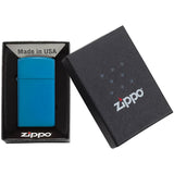 Zippo Slim High Polish Blue Windproof Lighter 20494