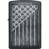 Zippo Stars and Stripes Design Grey Iron Stone Water Resistant Lighter 21602