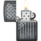 Zippo Stars and Stripes Design Grey Iron Stone Water Resistant Lighter 21602