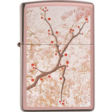 Zippo Cherry Blossom Design High Polish Rose Waterproof Lighter 21603