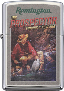 Zippo Remington Prospector Chrome Colored 2.25" Boxed 22324