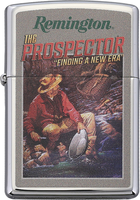 Zippo Remington Prospector Chrome Colored 2.25