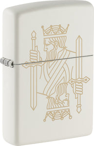 Zippo King Queen Design White Matte Windproof Lighter 23692