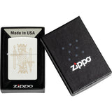 Zippo King Queen Design White Matte Windproof Lighter 23692