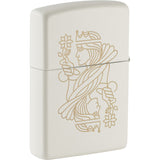 Zippo King Queen Design White Matte Windproof Lighter 23692