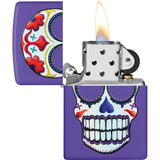 Zippo Sugar Skull Design Purple Matte Pocket Lighter Windproof 23698
