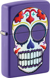 Zippo Sugar Skull Design Purple Matte Pocket Lighter Windproof 23698