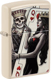 Zippo Skull King Queen Design Cream Matte 2.25" Pocket Lighter Windproof 23705